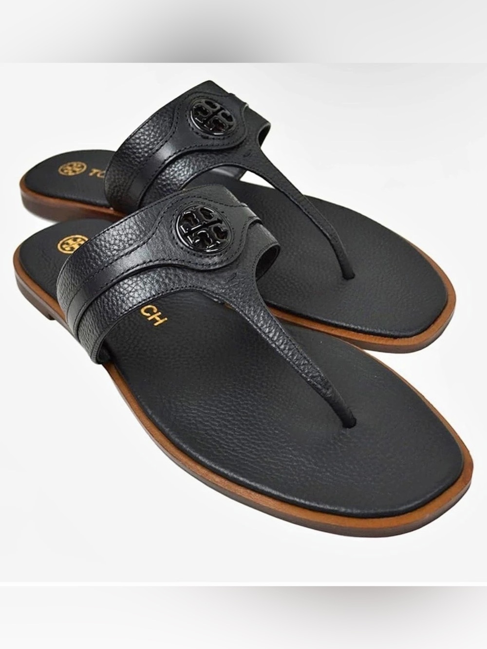 Tory Burch Metal Miller Thong Sandals Black & Brown